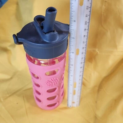 Lifefactory Glass Water Bottle 12 oz BPA Free  Pink Silicone Grip  - Image 1 of 4