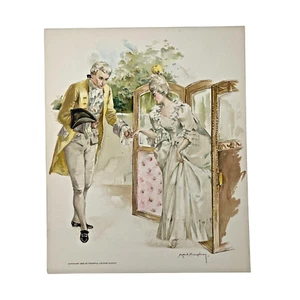 French Courtship - Original 1892 Chromolithograph Print - Maud Humphrey - Picture 1 of 2