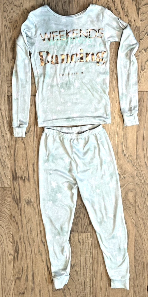En muy buen estado+ Pijama Danskin Bailando para los Fines de Semana Verde Suave Top Niña Talla 6 Foto 1 de 4