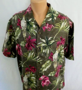 Tommy Bahama Men's XL Hawaiian Linen Shirt Short Sleeve Button Up Tropical Print - Picture 1 of 7