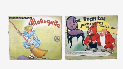 Lot 2 Vtg 1940s Constancio C. Vigil Mini Children's Books Fairy Tales Argentina - Image 1 of 4