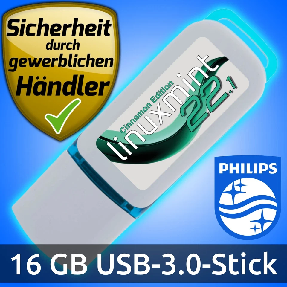 NEU: Linux Mint 22.1 "Xia" Cinnamon 16GB USB-Stick Betriebssystem Markenware - Bild 1 von 4