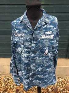Original Issue US Navy Blue Digital Camouflage Naval Working Uniform NWU Shirt - Bild 1 von 6