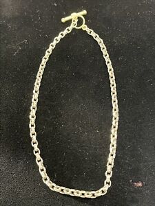 B. KIESELSTEIN CORD 14K YELLOW GOLD AND SILVER NECKLACE. 18 Inch Pre-owned.