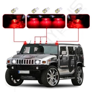 5× RED CAB MARKER TOP LIGHT LENS & 5X T10 5730 XENON WHITE LED FOR 03-09 HUMMER - Picture 1 of 12