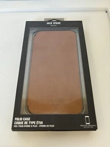 Jack Spade Folio Case For iPhone 6 Plus/ 6s Plus card pocket brown leather - Picture 1 of 6
