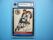 1954/55 TOPPS NHL HOCKEY CARD #21 JERRY TOPPAZZINI KSA 2 GD 54/55 TOPPS