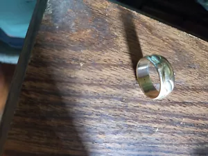 Men's Custom Wedding band solid 14k yellow gold, art carved 7mm ring 7.9g - Picture 1 of 1