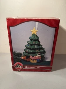 St Nicholas Square Christmas Tree Ceramic Bathroom Toilet Brush Holder Gag Gift - Picture 1 of 13