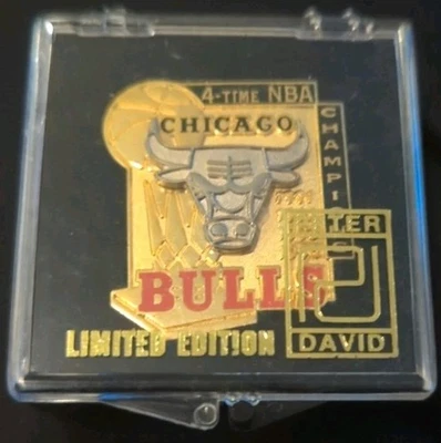 Limited Edition Chicago Bulls 4 Time NBA Champions Vintage Pin 🔥 Peter David 🔥 - Image 1 of 2