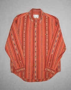 Territory Ahead Shirt Mens Medium Red Striped Aztec Western Cowboy Long Sleeve - Picture 1 of 7