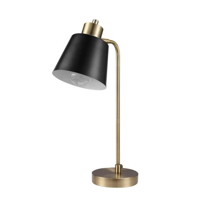 Electric 61000055 18" Desk Lamp, Matte Brass Finish, Black Metal Shade, Adjus... - Image 1 of 4