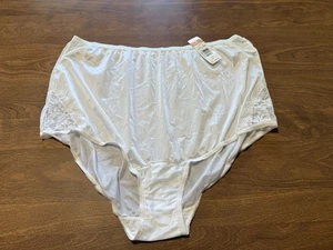 Vanity Fair White Granny Panties Nylon Underwear 13801 Vintage Panty NWT Size 10 - Picture 1 of 7