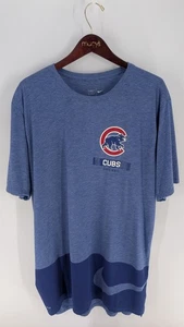 Nike Dri Fit MLB Chicago Cubs Baseball Logo Pullover T-Shirt Heather Blue Sz XL - Picture 1 of 11