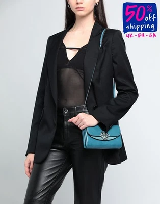 RRP€430 TORY BURCH Leather Crossbody Bag Wallet Double T Logo Detachable Strap - Image 1 of 4