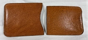 Vintage Chadwick Pig Skin Leather Wallet Two Piece Pouch 5 inch Japan - Picture 1 of 11