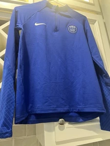 Nike SLIM FIT KIDS XL Dri-fit long sleeve 1/4 zip Paris Saint-Germain BLUE shirt - Picture 1 of 10