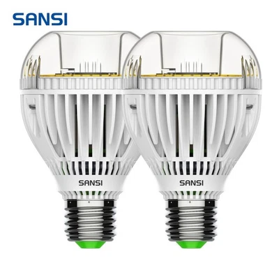 SANSI LED Light Bulbs 4500LM 30W=300W 3000K Warm White A19 Home Workspace 2 pcs - Image 1 of 4