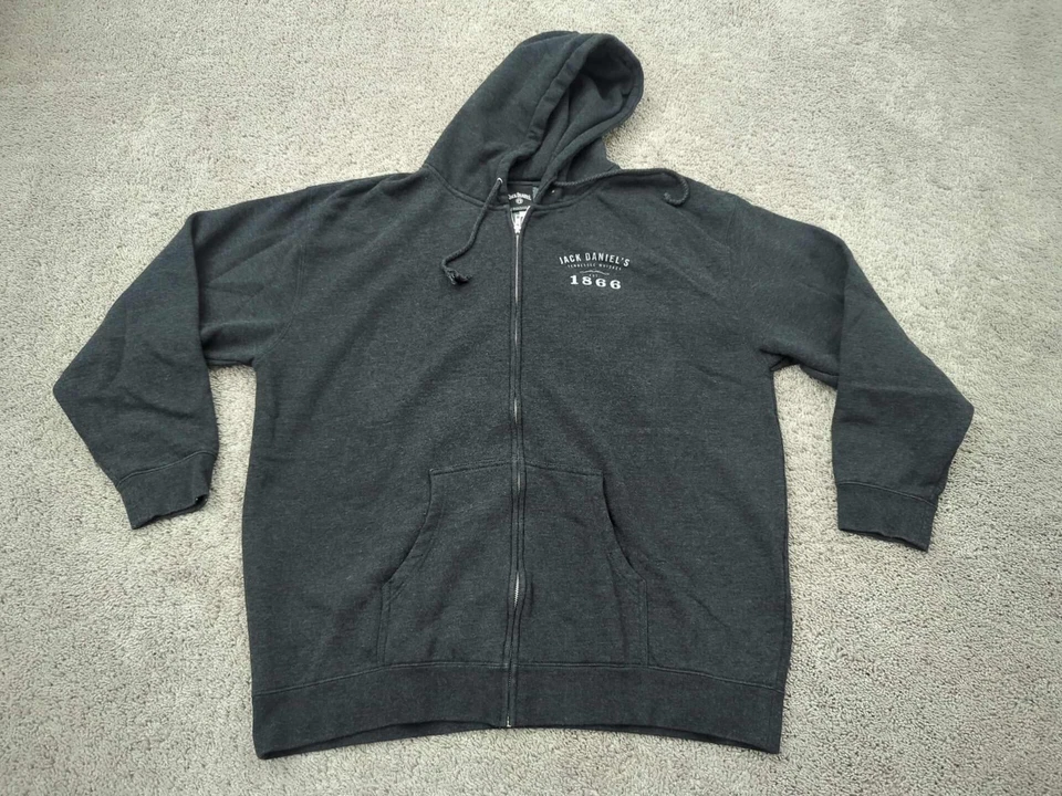 Jack Daniels Sudadera con Capucha Para Hombres 3XL Cremallera Completa Sudadera Tennessee Whisky 1866 Foto 1 de 4