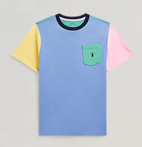 Ralph Lauren Big Kids Color-Block Cotton Pocket Tee – Size XL (18/20) - Picture 1 of 6