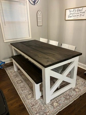 Mesa de comedor y banco a medida Foto 1 de 4