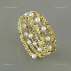 Pulsera de moda artesanal con cuentas de piedra de granate Grosler redonda de plata de ley 925 - Imagen 1 de 6