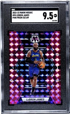 2022-23 Panini Mosaic 98 LeBron James Pink Prizm /149 SGC 9.5 - Image 1 of 2