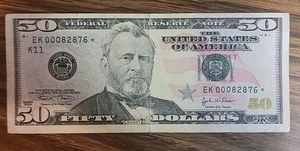 SEHR SELTENER 2004 50 $ Dollar STERNSCHEIN 00082876 ✯ DALLAS FRB 50 $ sehr niedrige Serie - Bild 1 von 2