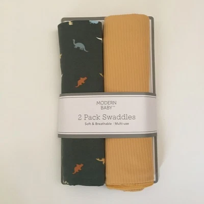 NUEVAS Mantas Bebé Swaddle (0-3M) Estampado Dinosaurio y Sólidas | Bebé Moderno Foto 1 de 4
