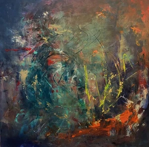 Masterpiece Abstract Art Piece Origonal Oursider Painting On Canvas - Picture 1 of 5