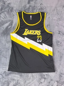 NBA Los Angeles Lakers LeBron James #23 Tank Jersey Black Yellow Large - Picture 1 of 5