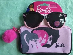 Barbie Kids Sun Glasses With Case & Hair Tie Pom Pom UV Protection  - Picture 1 of 8