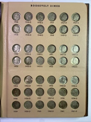 1946-1976 Complete Roosevelt  Dime  Set 48 Silver Coins W/ 1965-1976 Clad Dansco - Image 1 of 4