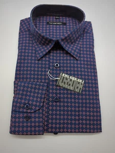 henderson GCM Langarm Hemd XXL 45/46 Kentkragen Blau Rost Muster Regular Fit - Bild 1 von 5