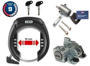 ABUS Level 9 Set Keyed Alike Frame Lock Bosch Intube IT2.1 Downtube DT2 - Picture 1 of 11