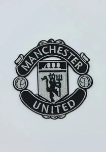 Manchester United Soccer Iron-On Embroidery Patch Est. 3" Black - Picture 1 of 5