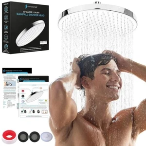 SparkPod 10” Large luxury Rainfall Shower Head (Classic Crome) - Picture 1 of 13