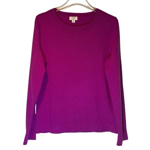 J. Crew Magenta Rosa Lila Teddie Pullover Rundhals Merinowolle Damen M - Bild 1 von 7