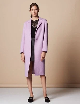 Gabardina móvil Sandro de lana púrpura claro para mujer $710 1 botón 40 M9589H-94 Foto 1 de 4