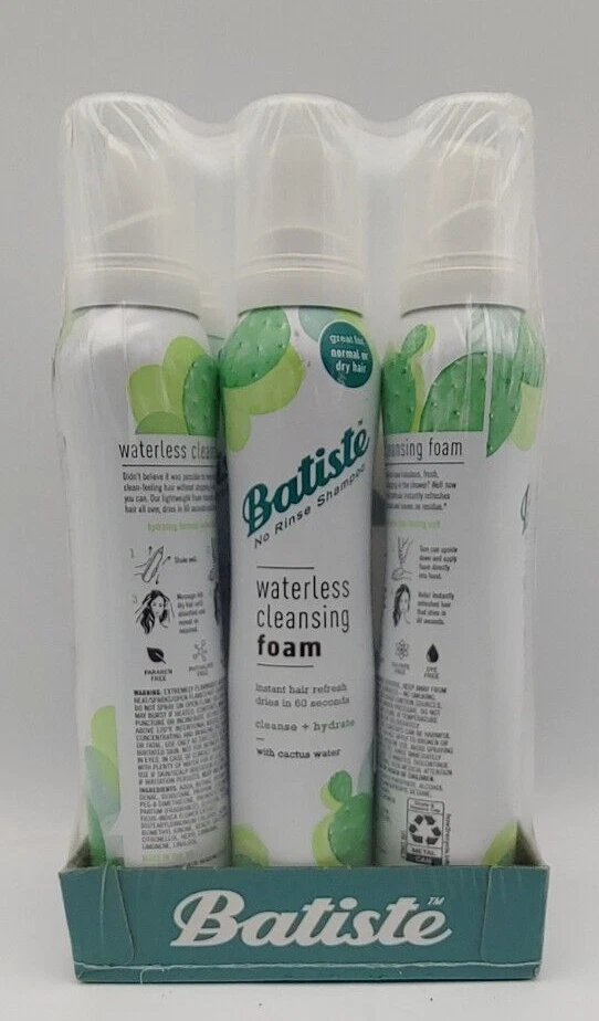 Batiste No Rinse shampoo waterless cleansing foam 3.6oz lot of 6 - Image 1 of 4