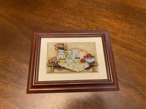 Vintage Picture 3D Framed Art Wall Plaque Deco USA Grandmacore Cottagecore - Picture 1 of 7