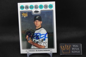 Burke Badenhop AUTO 2008 Topps Chrome Florida Marlins Baseball #218