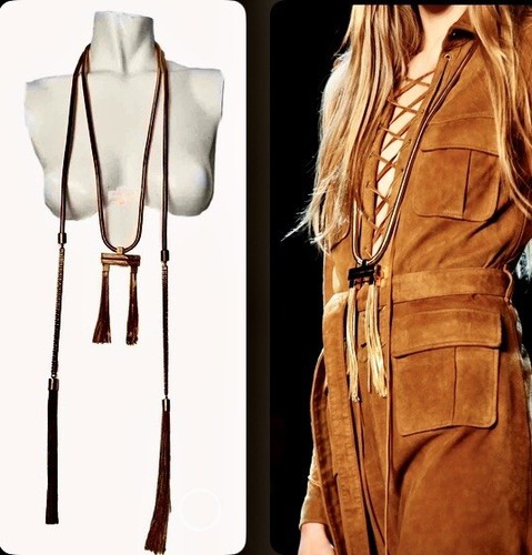 SAINT LAURENT (YSL) Cintura e Collana Nappa Oro Yves Saint Laurent Oppio YSL Hedi S S 2013