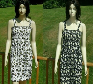 Women's Dress Floral Print Smocked Top Sundresses M L XL - Picture 1 of 6