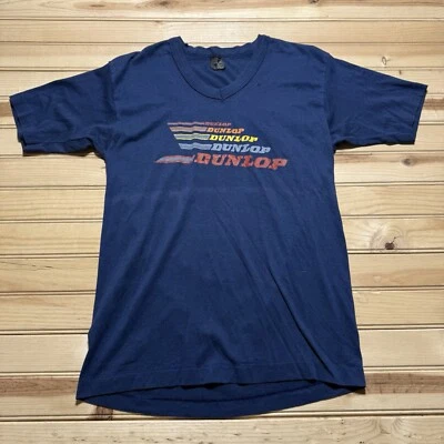 Camisa gráfica de neumáticos de motocicleta Dunlop Racing vintage años 70 80 talla grande Foto 1 de 4