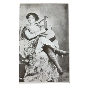 Postcard Original Early 1900s - American Girl #7 - Lovely Girl Plays Guitar - Picture 1 of 2