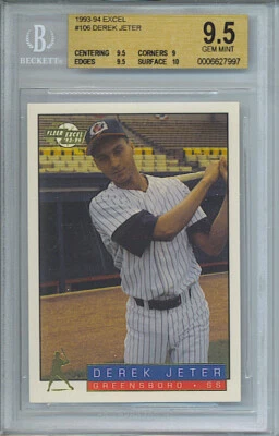 Fleer Excel Derek Jeter #106 BGS 1993-94 9,5 gema como nueva superficie 10 Foto 1 de 2