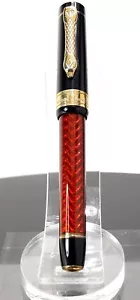 SUPER RARE! MICHEL PERCHIN MG5 RED ENAMEL LIMITED EDITION FOUNTAIN PEN AND POUCH - Picture 1 of 18