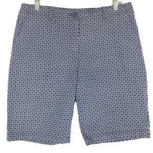 Talbots Mid Rise Shorts Women's 10 (33x10) Navy White Stretch Cotton 4 Pocket - Picture 1 of 6