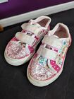 Girls Summer Hook And Loop Shoes/Trainers Size 6